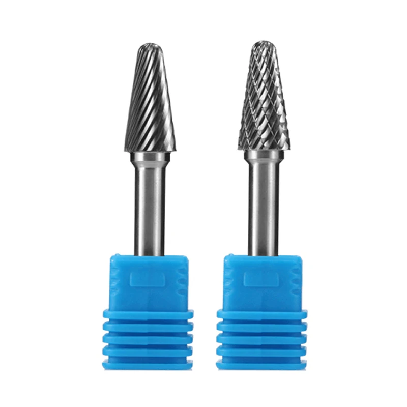 Carbide rotary file single and double grain grinding head engraving process tool metal welding grinding file