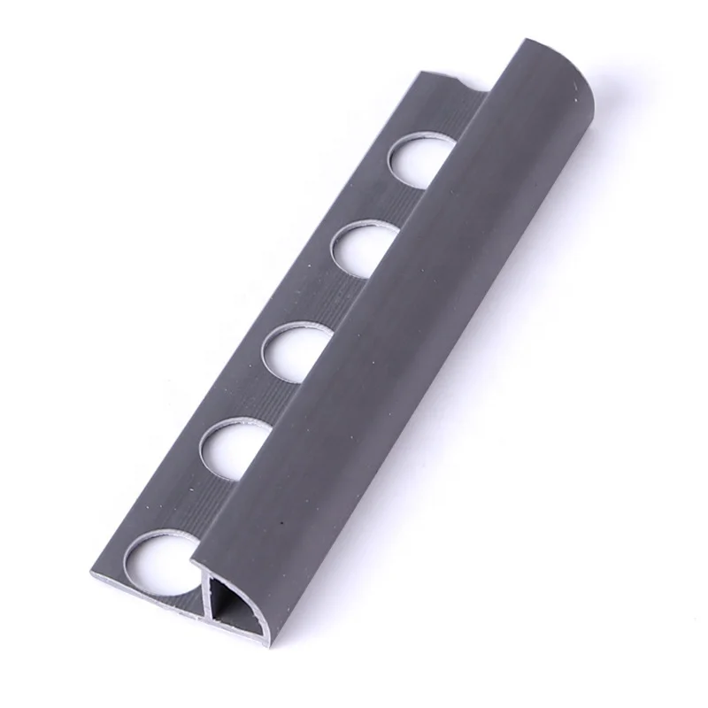 Low cost high quality PVC building material round close type 1.2mm thickness marble ceramic tile edging profile for kitchen