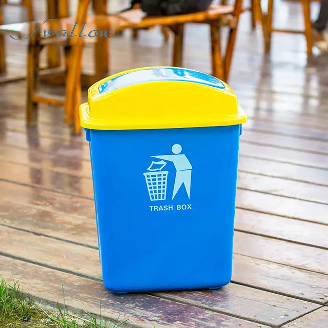 Buy Plastic Dustbin / Garbage Bin swing with Lid - Multi Colour Online at Best Price - Swallow