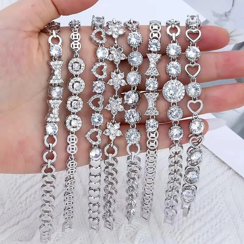 JXX cheap price brass fashion wholesale zirconia gold plated bracelet jewelry for women new model