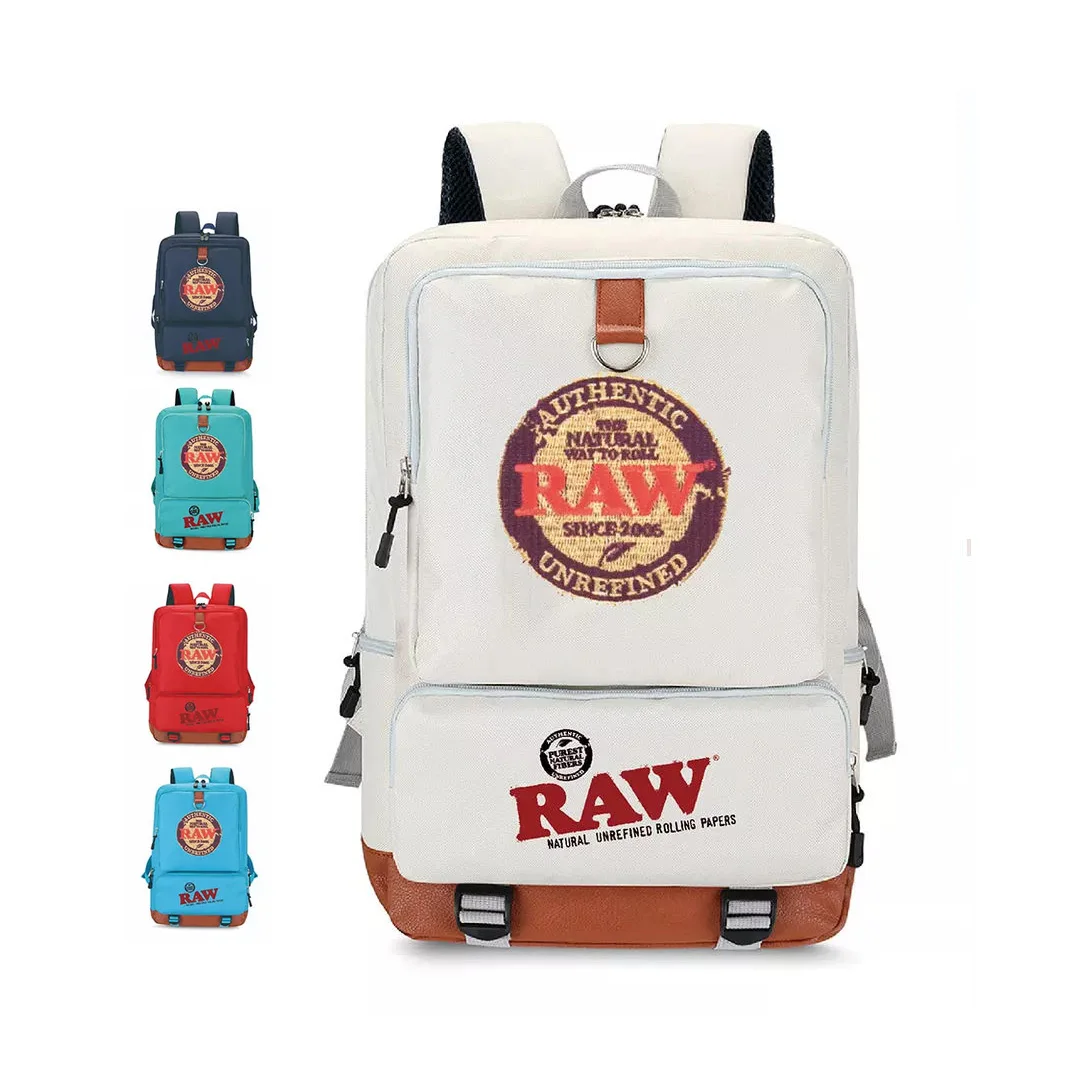 Hot Sales Raw Backpack Waterproof Smell Proof Bags Custom Logo Print pattern travel School Backpack For Woman man