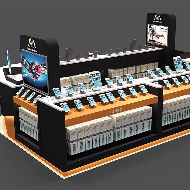 Роскошный изготовленный на заказ дисплей для сотового телефона Дисплей мобильного магазин украшения дизайн счетчика торгового центра