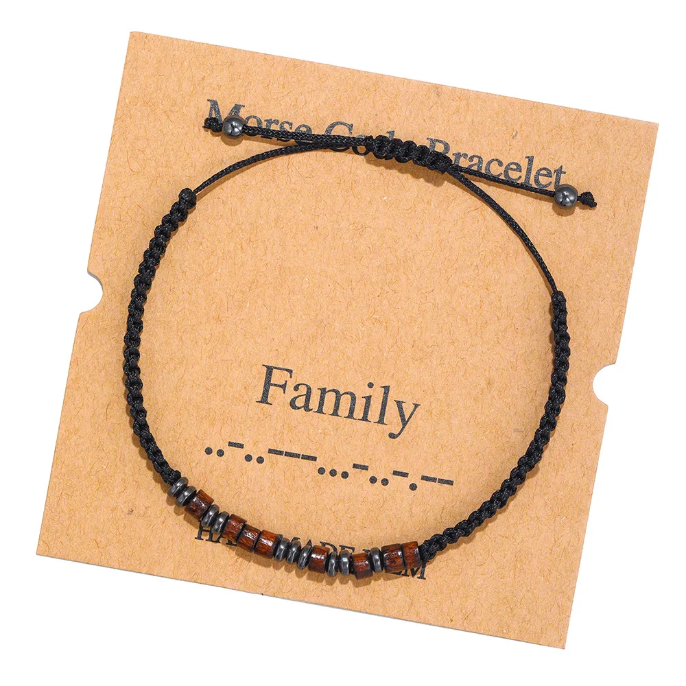 Hot Selling Braided Bracelet Morse Code Alphanumeric Couple Morse Code Bracelet