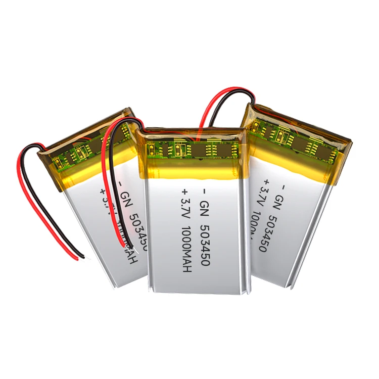 Wholesale 503450 lipo rechargeable battery 3.7v li-polymer battery 1000mah 503450 lithium polymer battery