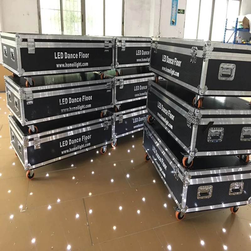 Customized Logo Road Case Flight Case OEM or ODM silver aluminum flight carrying travel tool case for Dance floor stage lights