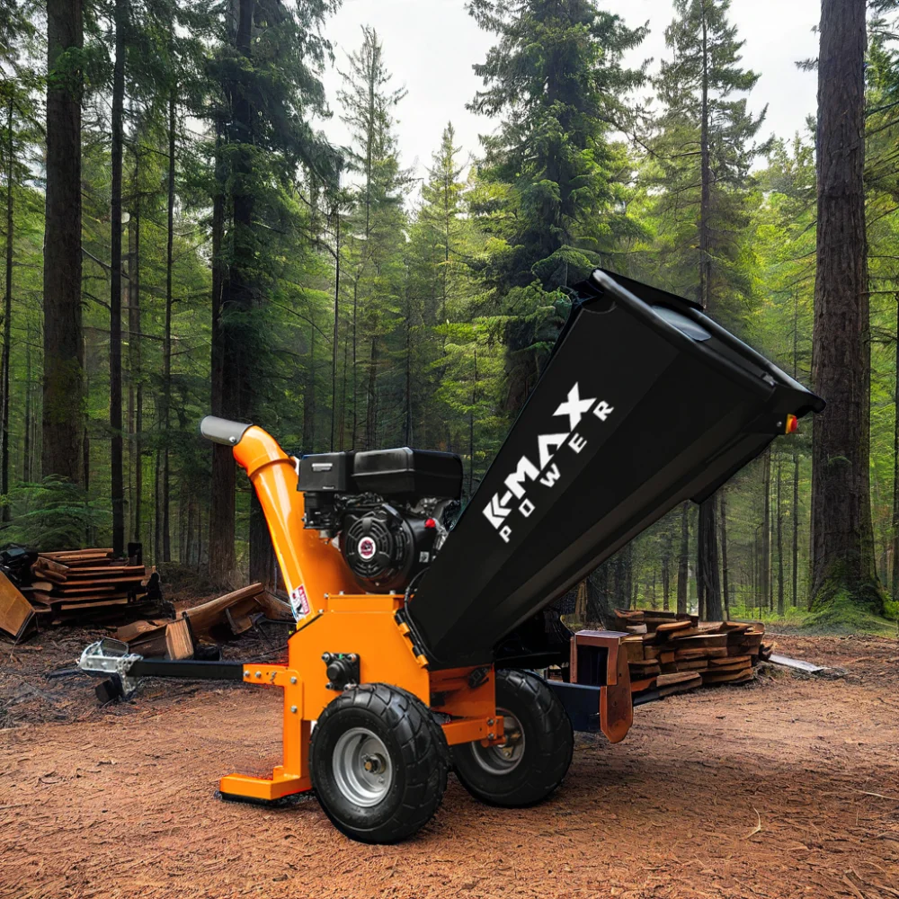 Hot Selling Original Design 15HP Home Use Garden  Gasoline Engine Powered Wood Shredder Gasoline Engine Powered  Wood Chipper