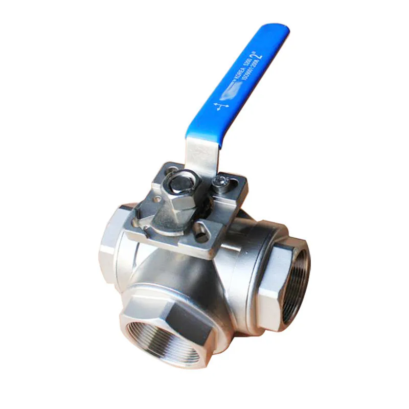 3 Way Stainless Steel Ball Valve L T Port 3 Way Valve With Lock Handle