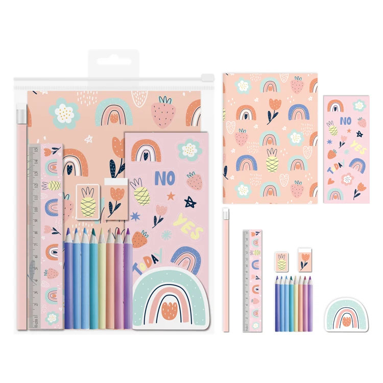 Персонализированные школьные принадлежности из ПВХ с милым мультяшным рисунком для девочек, 2022
