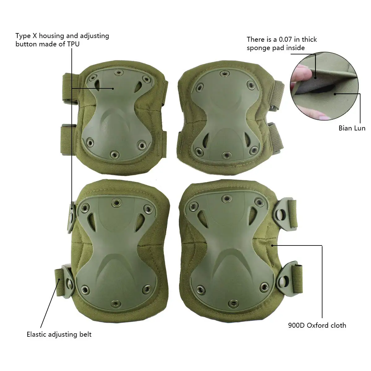 Popular   outdoor motorcycle / skating /  tactical protective elbow and knee pad Combat Knee  pads black / khaki / olive green