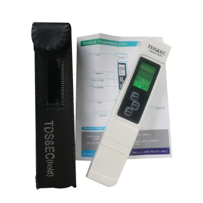 TDS& EC tester Conductivity multifunctional water quality testing pen TDS pen With backlight