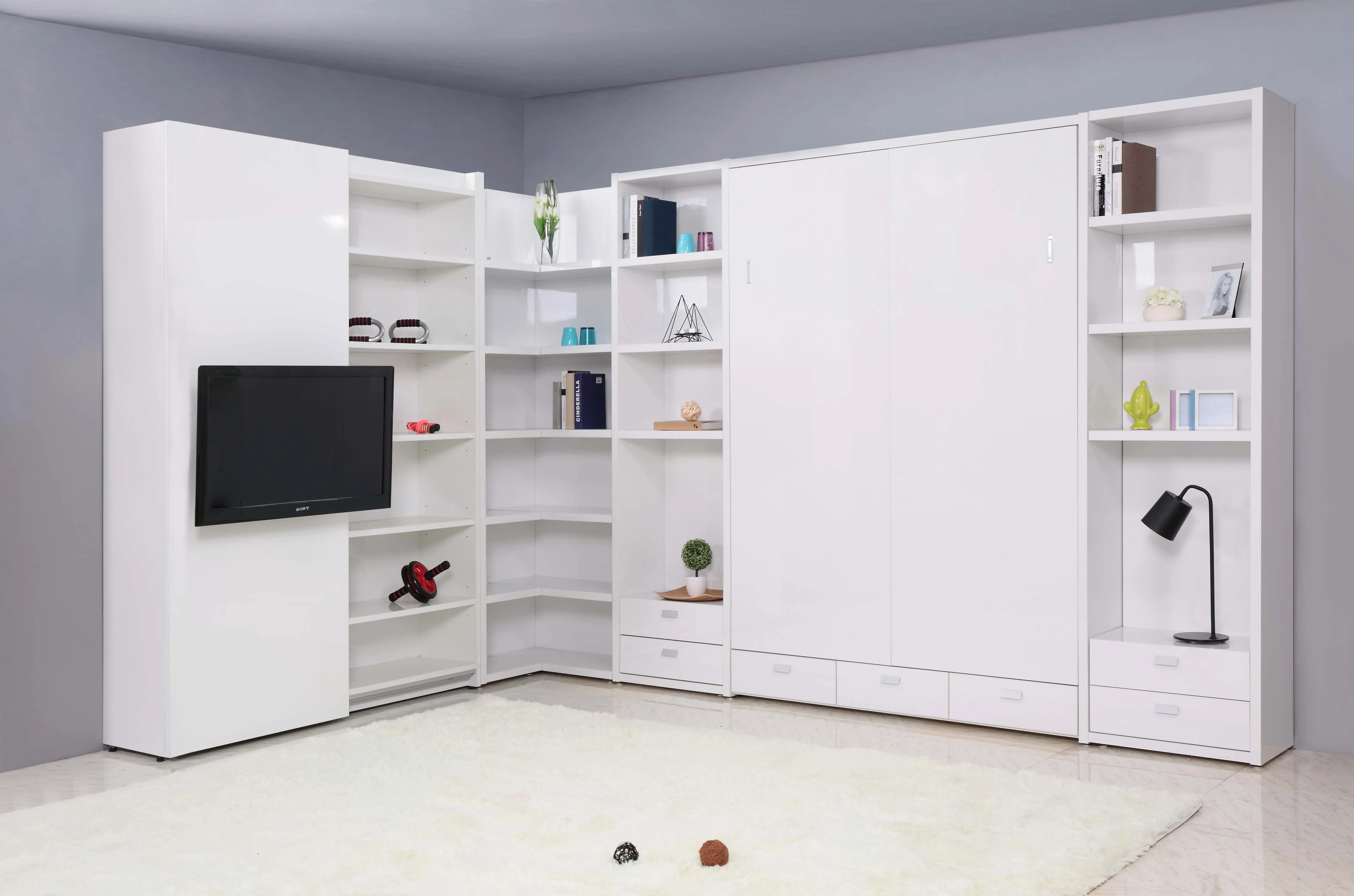 King Size Hot Sale Modern Metal Folding Wall Bed Mechanism With Automatic Leg For Home