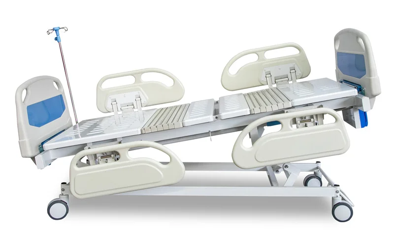 BT-AM001 5 function Manual Adjustable 4 crank Hospital Bed medical mechanical patient bed mattress ABS rails price