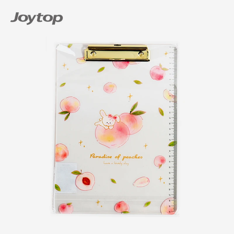 Joytop 3004 оптовая продажа персиковый прозрачный держатель для хранения мультяшный металлический зажим акриловая шина