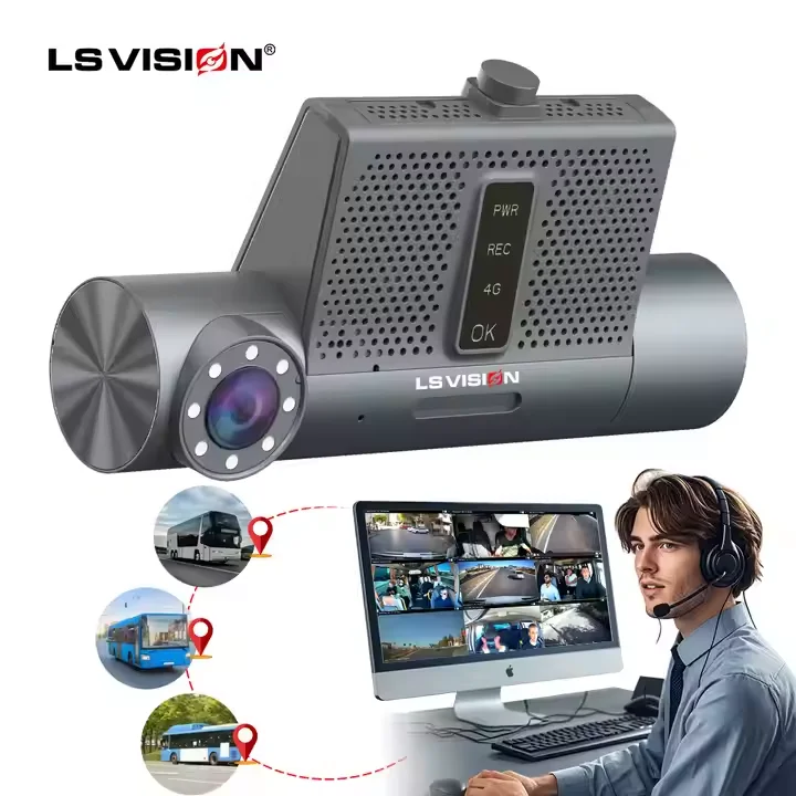 LS VISION 2CH WiFi GPS Vehicle  System Dual len HD Dashcam for Family car Taxi Safety Driving Monitoring System dash CCTV camera