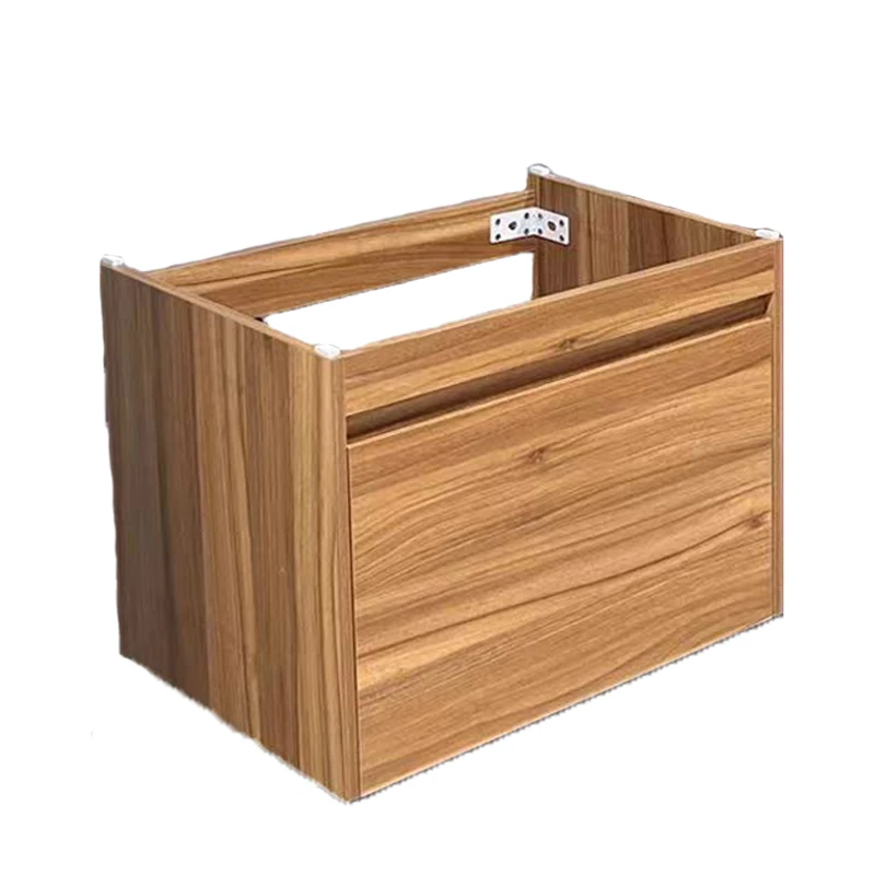 Simple wall hanging solid wood bathroom cabinet modern for hotel bathroom rectangular sink