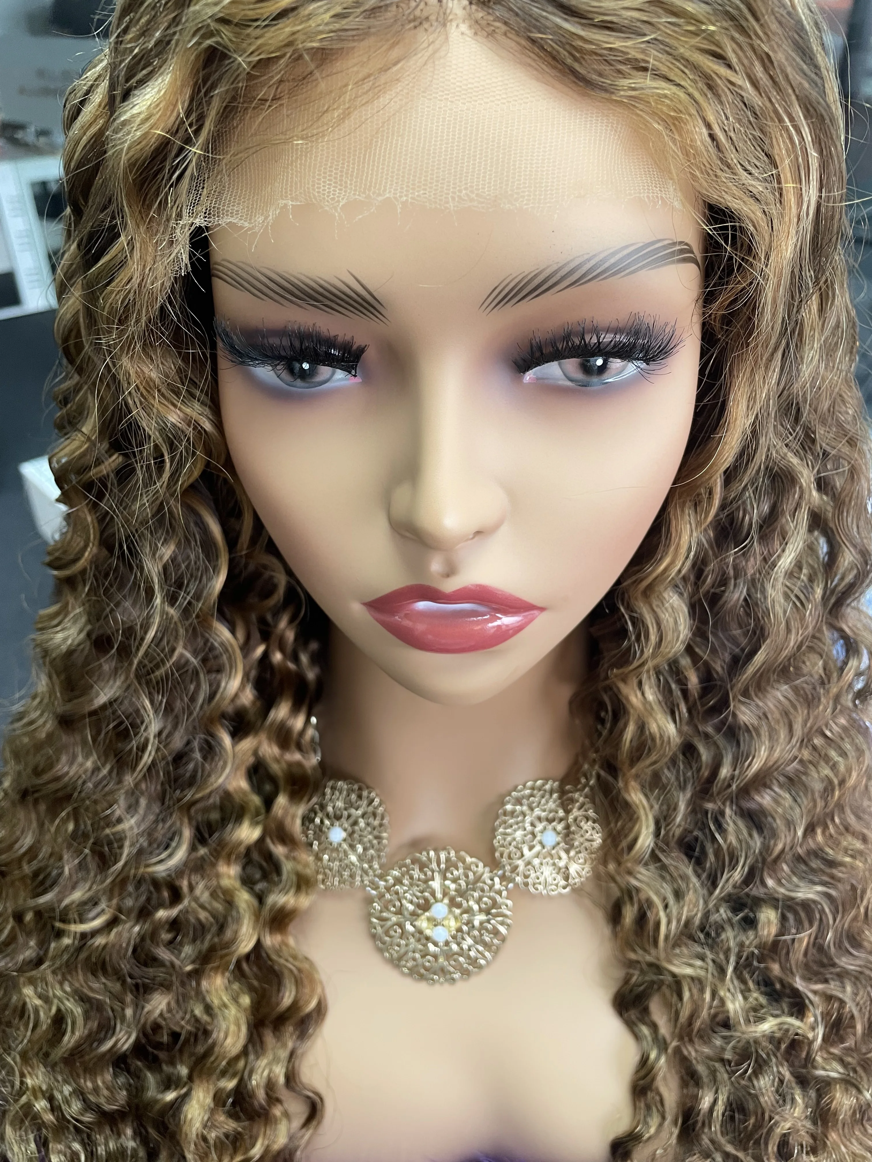 30 32 Inch Highlight Ombre 13x6 Lace Frontal Wig Curly Human Hair Wigs P4/27 Colored 4x4 Deep Wave Lace Closure Wigs For Women