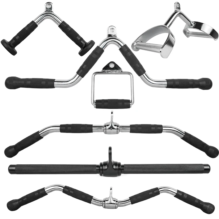 gym cable attachments lat pulldown handle grip bar