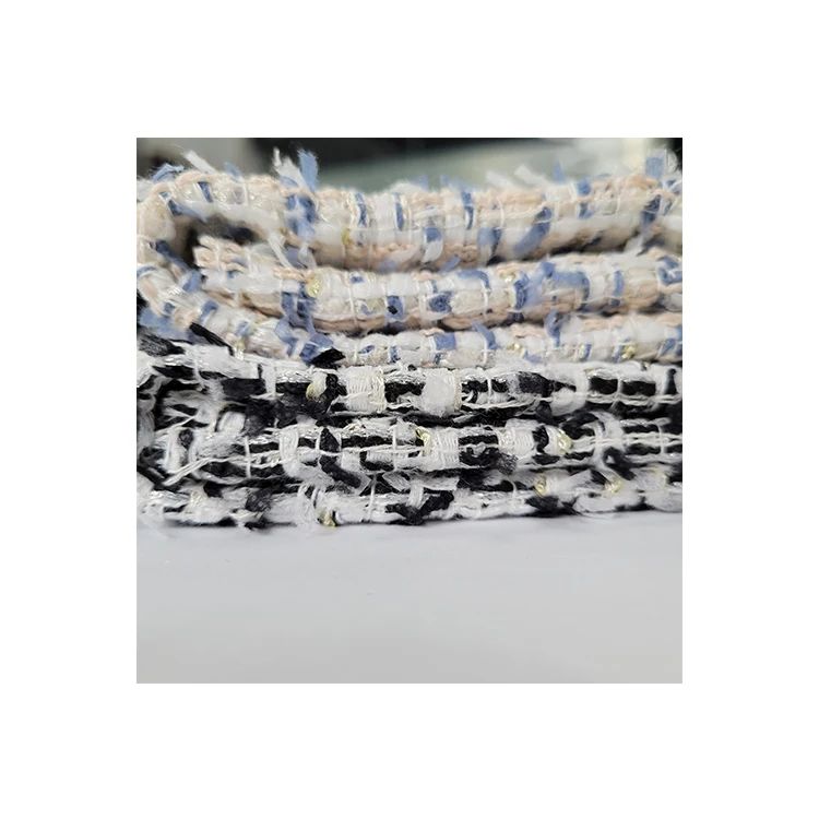 Custom High Quality Tweed Fabric Cloth Cotton Fancy Yarns 100% Polyester Woollen Fabric