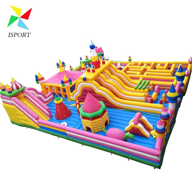 China inflatable maze trampoline / inflatable trampoline playland for children / kids single bungee jumping trampoline for sale