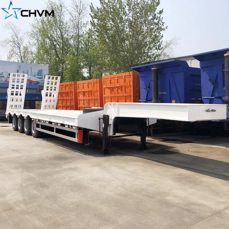 Hot Sell 4 Axles 80T-150T 16m low bed Gooseneck Lowboy Trailer LowBed Truck Trailer For Sale