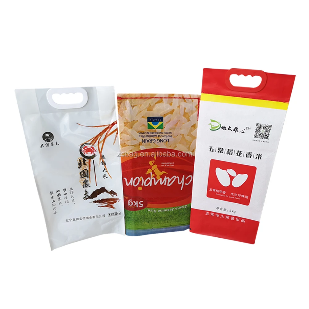 Wholesale Plastic Glossy Printing Agriculture Heat Seal 10kg Rice seeds Feed Packaging Bags with PP woven kraft paper Package