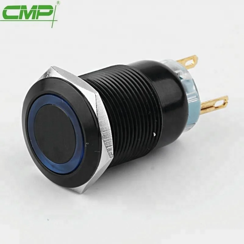 CMP metal waterproof spdt push button 12v led switch