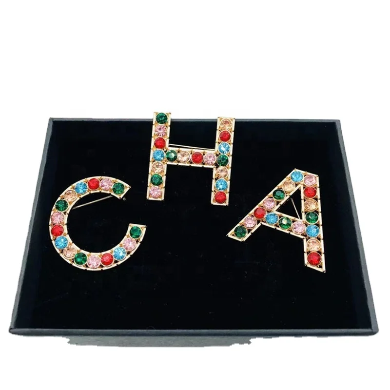 Hot Selling Fashion Luxury Famous Brand Designer Jewelry Gold Plated Double G CC Designer Brooch For Women