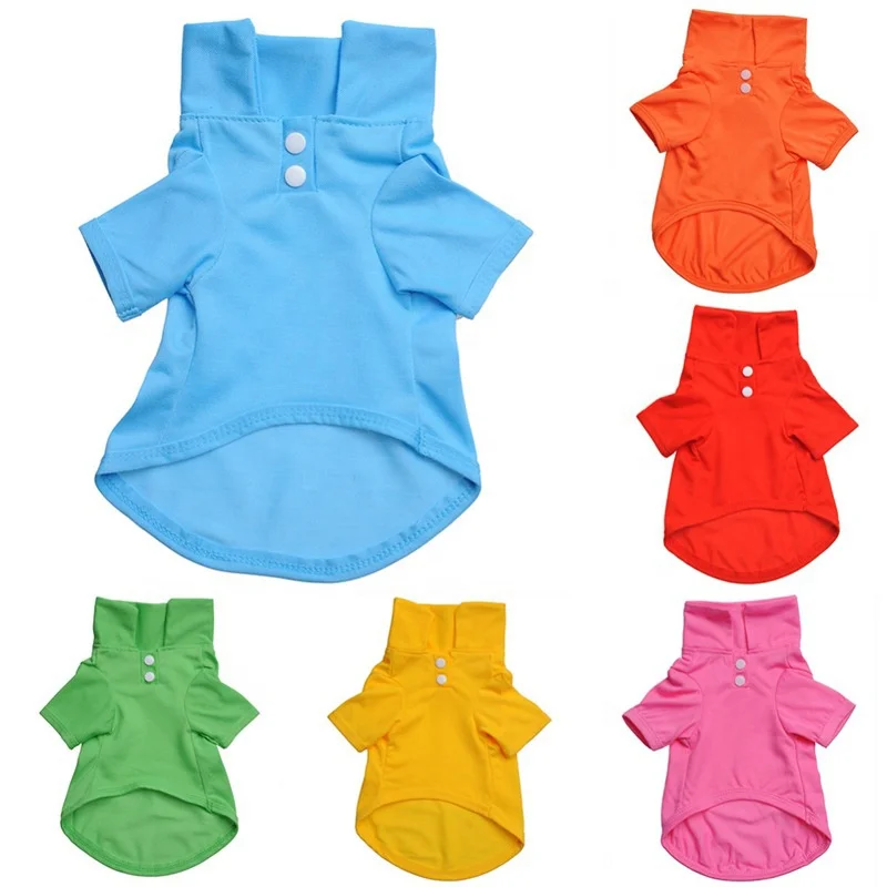 100%  Cotton Classic Plain Candy Colors Solid Pure Color Dog Polo Shirt Pet Summer T Shirts Clothes