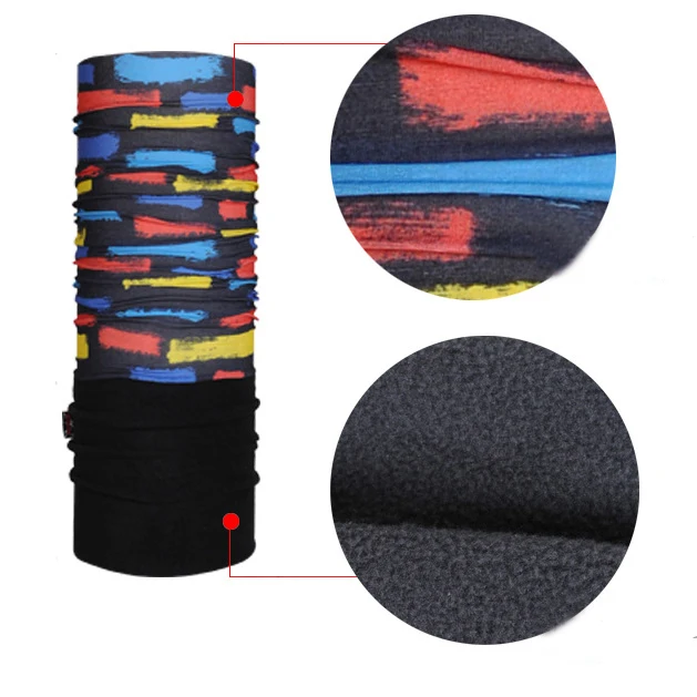 HZW-24037 Winter Fleece Bandana Stock Headwear Multifunctional Skull Cycling Tube Neck Warmer Bandana