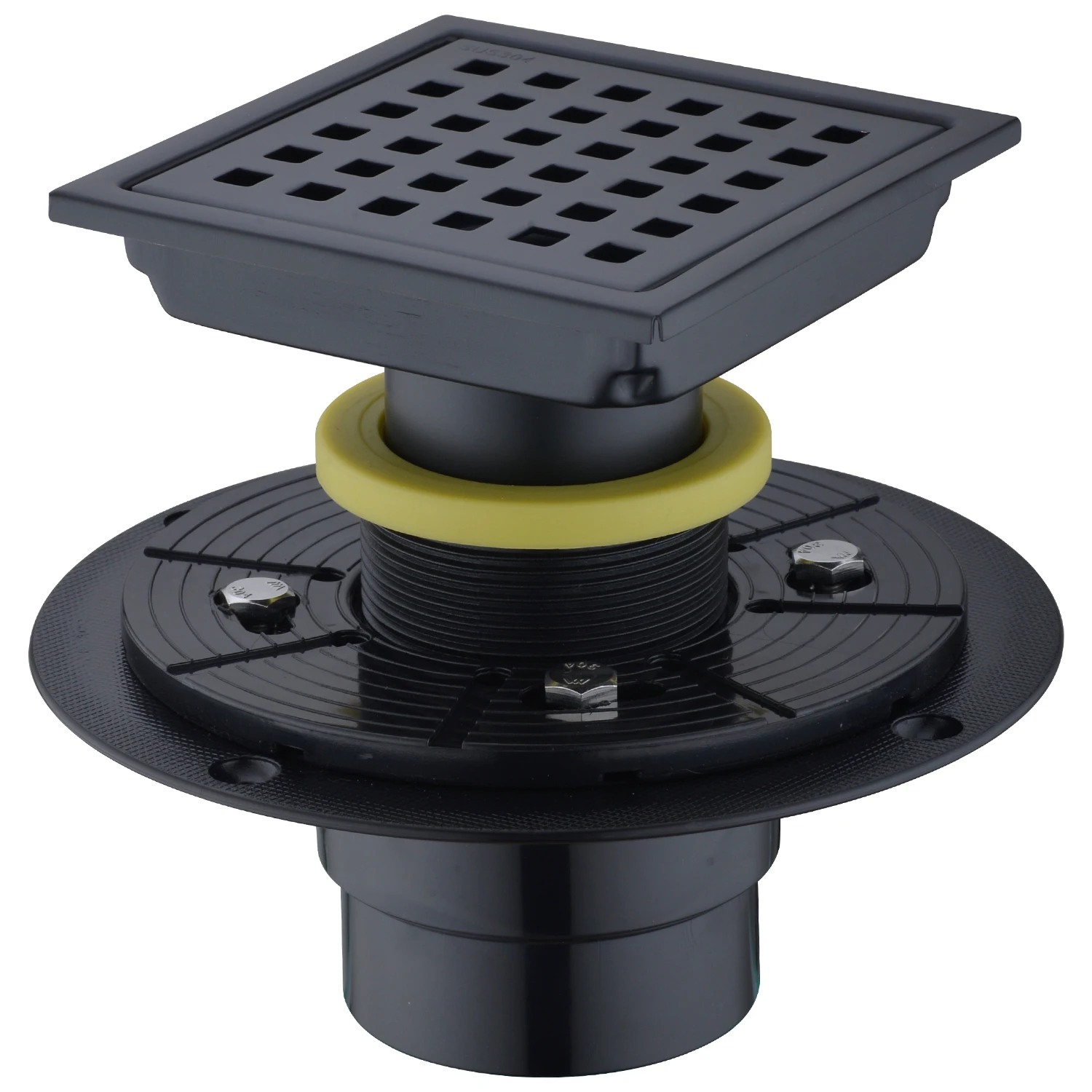 111MM Black Shower Drain Floor Shower Drain Stainless Steel Shower Drainage For Bathroom Waste Grate Large Flow