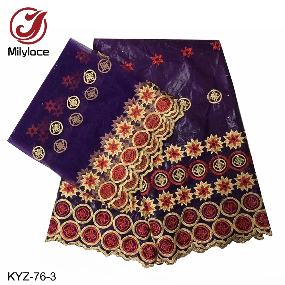 Good Quality African Embroidery Cotton Lace Guinea Brocade Bazin Fabric