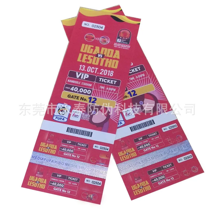 High quality security paper printing discount coupon event gate ticket