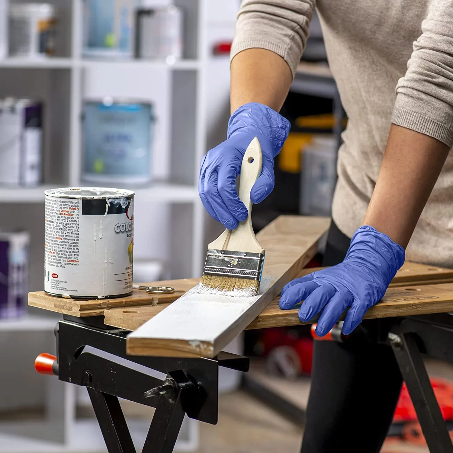 100Pcs Per Box mechanical nitrile Gloves Black Orange industrial usage 8 mil Nitrile Gloves wholesale