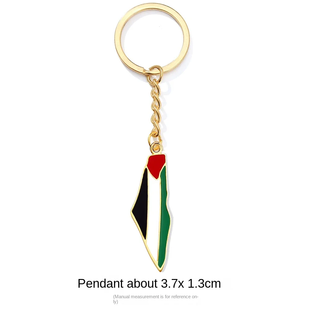 Manufacturer Wholesale Custom Free Palestine Keyring Palestine Flag Map Keychain Palestine Key Chain