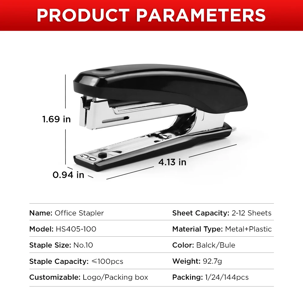 Hot custom No.10 industrial office stapler 2-16 sheets effortless personalized colorful stapler