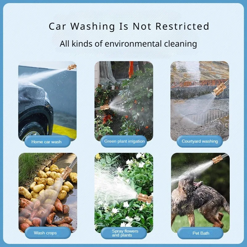 Portable High-Pressure Wireless Car Washer with Lithium Battery Water Spray Gun for Cleaning Cars and Garden Easy to Use