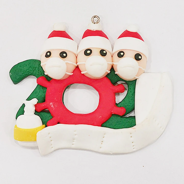 Рождественская керамика, подвесное украшение в виде Санты, мягкая Рождественская елка, кулон в виде снеговика, «сделай сам», украшение с именем семьи