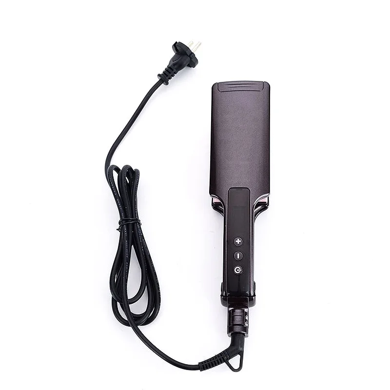 Wholesale factory price private label wide plate steam pod fast high heat flat iron hair straightener titanium professional