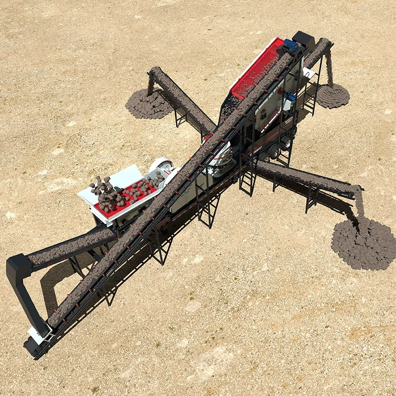 Thailand 60-100 t/h Mobile Crusher For Limestone Granite Basalt Riverstone Andesite Iron ore Ballast Concrete Quartz Barite