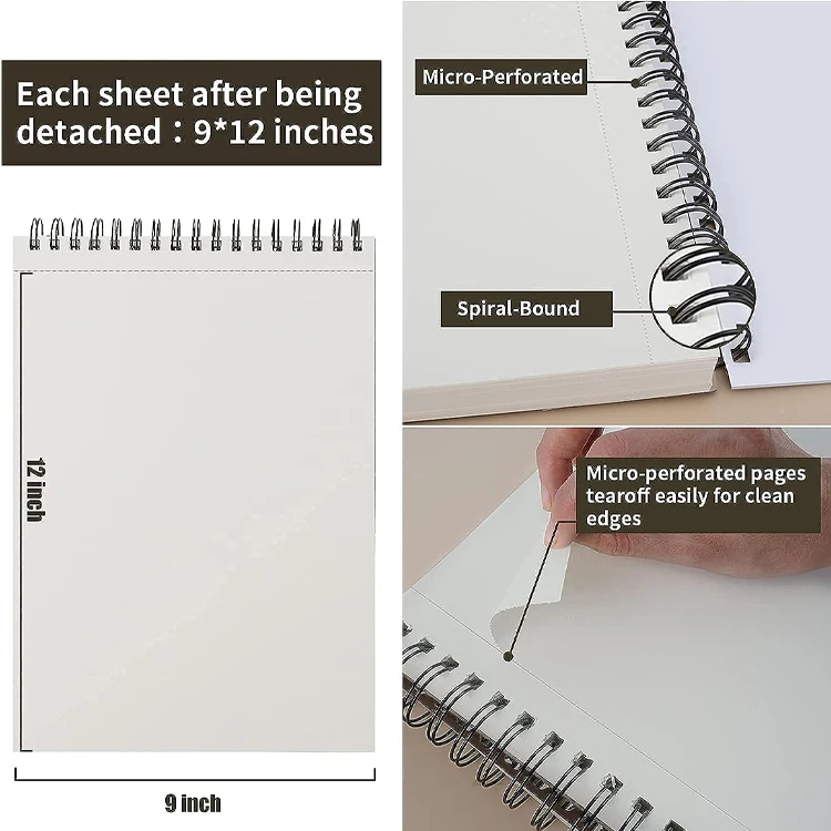 Custom Bound Sketch Pad Can be torn off Drawing Notebook High Quality 100 Pages A4 Sketchbook