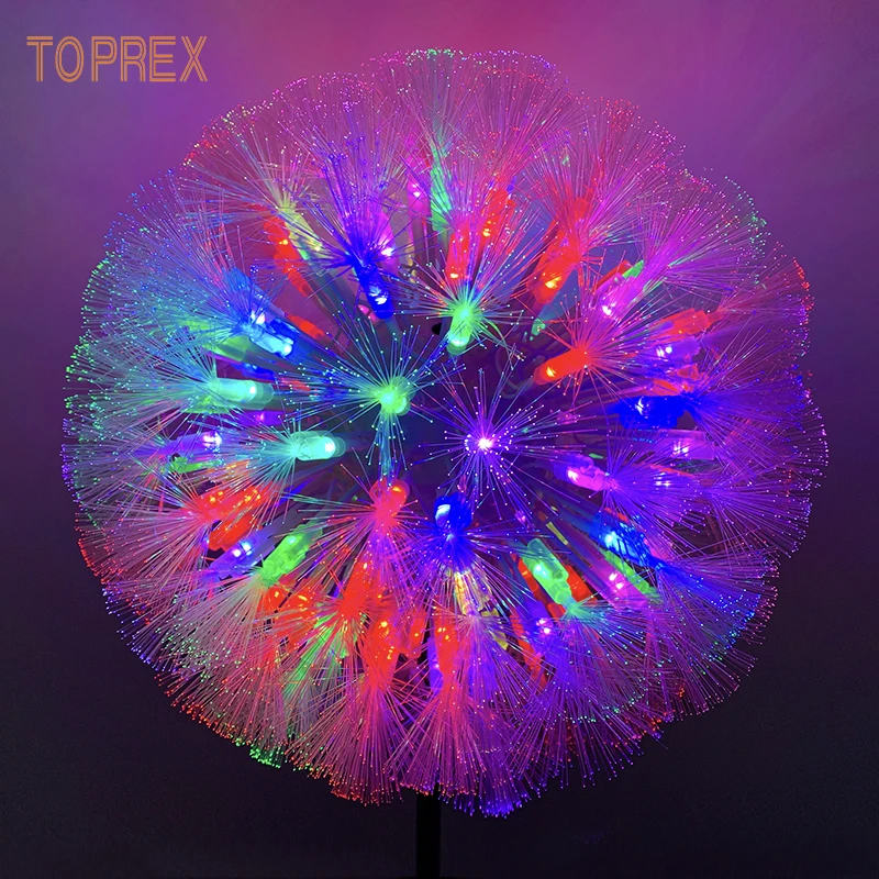 2020 new rgbw led fiber optical dandelion flower light for festival street garden decoration