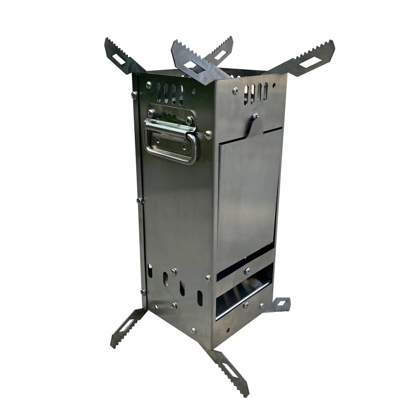 Cooking-camping outdoor stoves Wood-fire stove portable barbecue oven boiling water rocket stove foldable delivery bracket