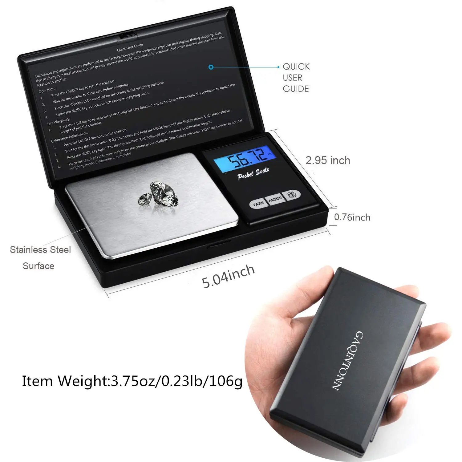 Wholesale Price Mini Jewelry Weight Measuring Scale Portable Pocket Digital Weighing Scale CE&ROHS