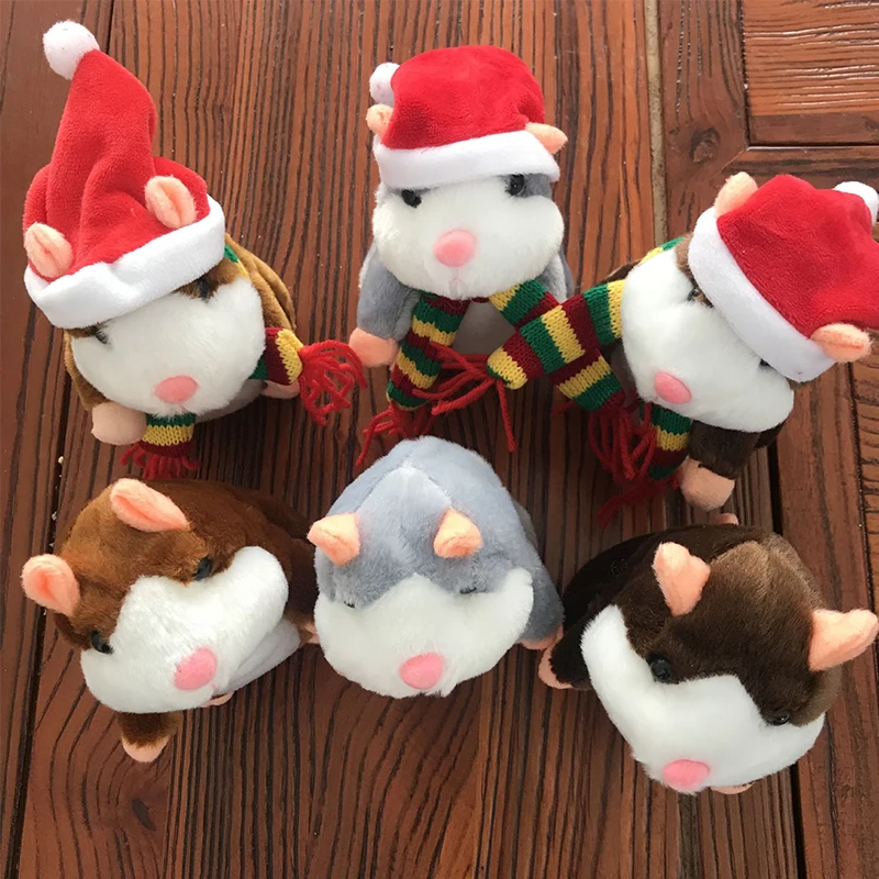 
Christmas gifts talking hamster plush toy 16cm soft toys plush hamster talking plush dolls for children christmas 
