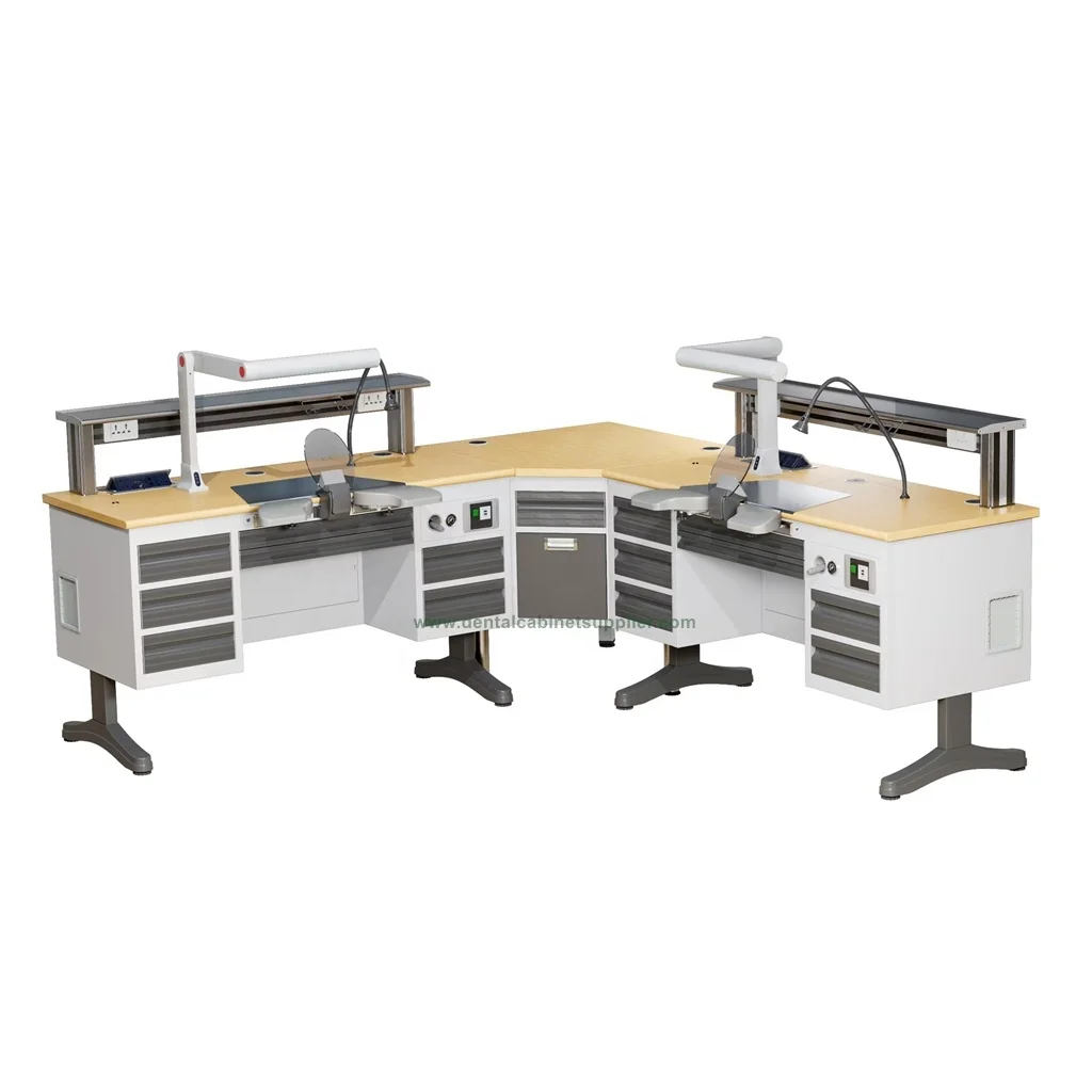 Corner Dental Lab Bench Workstation Dental Lab Work Table Dental Equipments