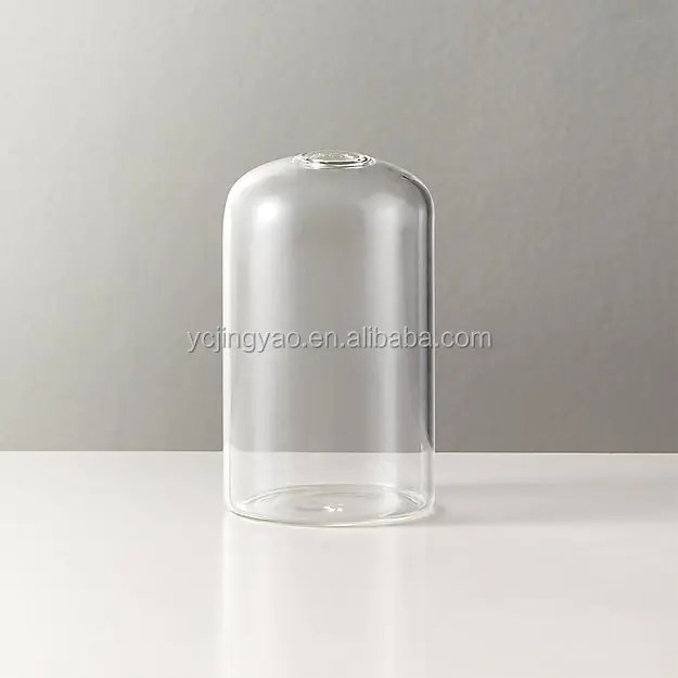 Handmade Transparent Borosilicate Cylinder Flower Glass Bud Vase for Decor
