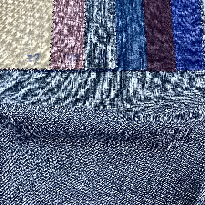 Popular Luxury Textured Slub Way Fabric Polyester Viscose Elastic Linen Like Fabric Mens Italian Suit Fabric