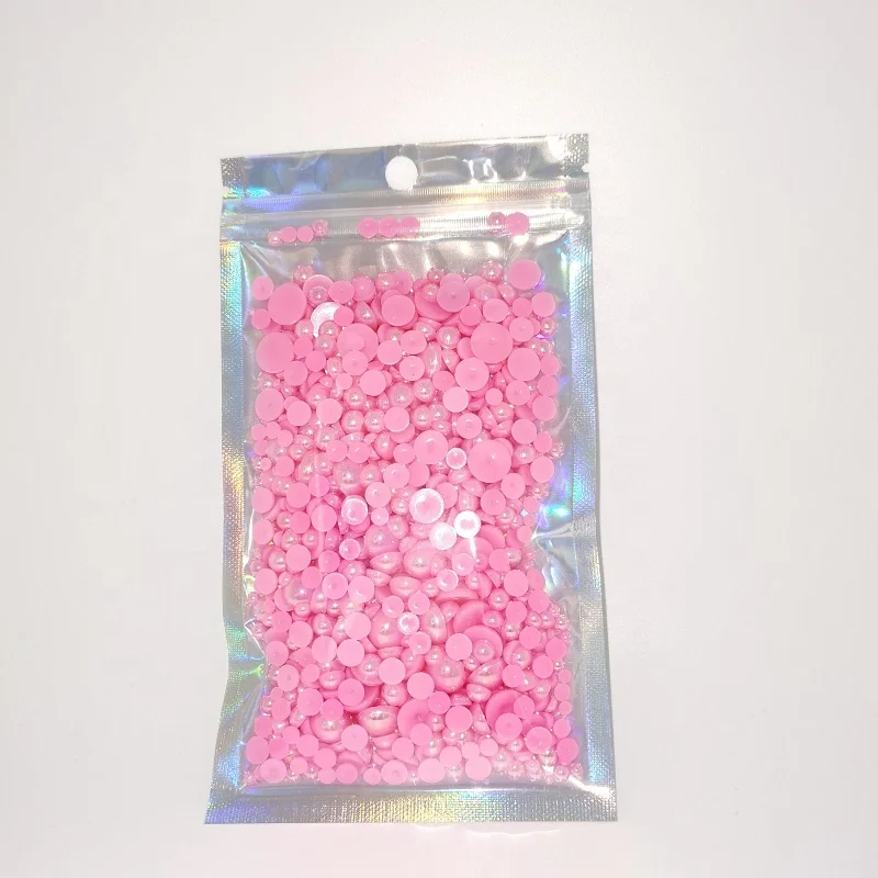 Hot Selling 2000PCS flatback pearls half round mixed sizes ABS Pearl Beads for DIY Shoes Decoration