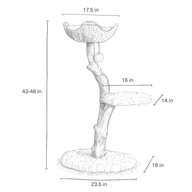 Modern Single Branch Cat Tower Sustainable Wood Cat Condo  Climbing Furniture and Gift for Cat Lovers
