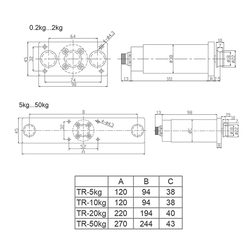 0.1kg to 50kg on-line Tension Load Cell TR Tension Sensor for Rope Fiber Wires